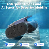 Pool Vacuum for Inground Pool, Cordless Pool Cleaner Robot with Smart Navigation, Self-Parking, LED Indicator, Wall&Waterline Above Ground Pool Vacuum Cleaning up to 2150 Sq.ft