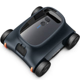 Cordless Robotic Pool Cleaner for Inground & Above Ground Pools - 130 Min Runtime Powerful Suction Self-Parking Smart Navigation Wall Climbing Deep Scrubbing (Black)