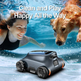 Cordless Robotic Pool Cleaner for Inground & Above Ground Pools - 130 Min Runtime Powerful Suction Self-Parking Smart Navigation Wall Climbing Deep Scrubbing (Black)