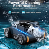 Cordless Robotic Pool Cleaner for Inground & Above Ground Pools - 130 Min Runtime Powerful Suction Self-Parking Smart Navigation Wall Climbing Deep Scrubbing (Black)
