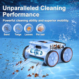 Cordless Robotic Pool Cleaner, 180 Mins Runtime Self-Parking Pool Vacuum for Above Ground Pools, Wall Climbing Automatic Pool Robot - NOT Suitable for Pools with Sharp Steps/Raised Drains