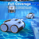 Cordless Robotic Pool Cleaner, 180 Mins Runtime Self-Parking Pool Vacuum for Above Ground Pools, Wall Climbing Automatic Pool Robot - NOT Suitable for Pools with Sharp Steps/Raised Drains